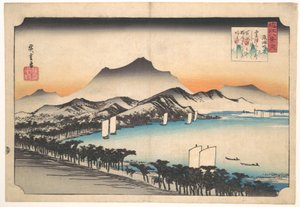 Felszakadozó idő Awazunál alkotó: Utagawa Hiroshige