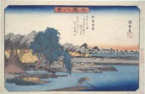 Felderülő idő Susakiban, a „Kanazawa nyolc látképe” című sorozatból alkotó: Utagawa Hiroshige