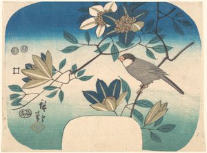 Klemátisz és madár alkotó: Utagawa Hiroshige