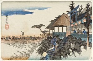 Keleti lejtő a Kanda Mjódzsin szentélynél alkotó: Utagawa Hiroshige