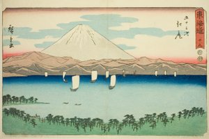 Ejiri – Nem. 19, a "Tokaido ötvenhárom állomása (Tokaido gojusan tsugi)" sorozatból, más néven Reisho Tokaido alkotó: Utagawa Hiroshige