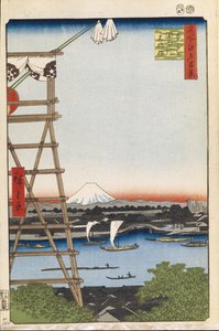 Ekoin templom Ryogokuban és Moto-Yanagi híd Edo száz híres kilátása, 1856-1858 alkotó: Utagawa Hiroshige