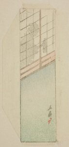 Boríték nő mögött csúszó képernyők alkotó: Utagawa Hiroshige