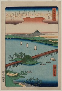 Esti ragyogás Setán, az Ōmi nyolc képe című sorozatból alkotó: Utagawa Hiroshige