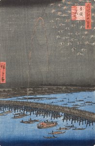 Tűzijáték Ryōgokuban alkotó: Utagawa Hiroshige