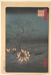 Rókák találkozója Ódzsiban alkotó: Utagawa Hiroshige