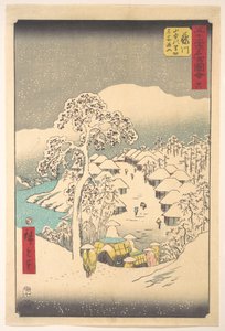 Fujikawa; Miyajiyama, falu Sanchu Yamanakában alkotó: Utagawa Hiroshige