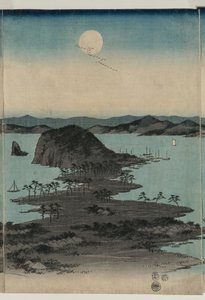 Telihold Kanazawában, Musashi alkotó: Utagawa Hiroshige