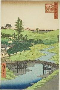 Rive Furukawa, Hiroo (Hiroo Furukawa), a ``Hátság a gerinchez és Edo kilátásai (Edo száz híres képe) című sorozatból. alkotó: Utagawa Hiroshige