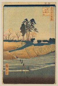 Gotenyama Sinagavában, az „Edo száz híres látképe” sorozatból alkotó: Utagawa Hiroshige