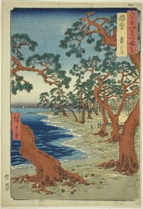 Harima projekt: Maiko Beach (Rokujuyoshi Meisho Zue)” alkotó: Utagawa Hiroshige