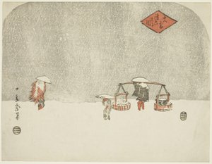 Hair vy S w (esik a hó) alkotó: Utagawa Hiroshige