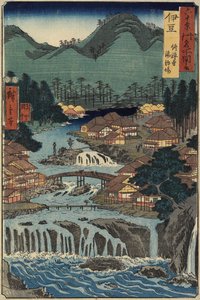 Hot Springs at Shuzenji, Izu tartomány, 1853. augusztus