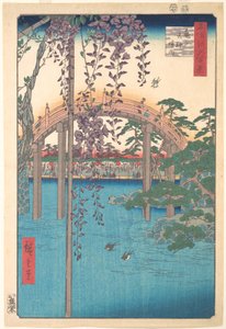 A Kameido Tenjin-szentély területén alkotó: Utagawa Hiroshige