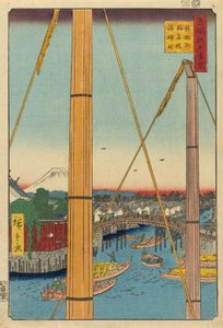 Inari B Ridge Draft d Minato Line, kézi figura (Toru Pozu Inari Bridge Minato Shrine), a „Ridge for Ridge” sorozatból” alkotó: Utagawa Hiroshige