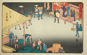 Ishi Yakushi – a. 45, a te sorozatból: `` Ötvenhárom s tachi hang s városi fokozatú (városi fok fő hegy következő), alkotó: Utagawa Hiroshige