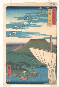 „Iyo tartomány, Saijō” a „Híres helyek látképei a több mint hatvan tartományban” sorozatból alkotó: Utagawa Hiroshige