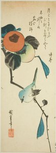 Japán fehérszem és datolyaszilva alkotó: Utagawa Hiroshige