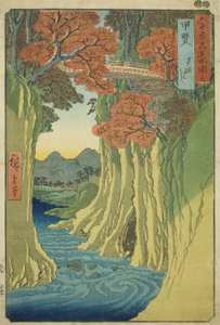 Kai Province: Monkey Bridge (Kai, Saruhashi), from the series "Famous Places in the Sixty-odd Provinces (Rokujuyoshu meisho zue)"   1269848   hu       hungarian Successfully Translated  Original: Chamois (Chamois) Translat: Chamois (Chamois) 1251473 hu hun alkotó: Utagawa Hiroshige