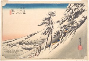 Kameyama, kiderülés hó után alkotó: Utagawa Hiroshige