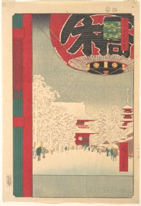 Kinryūsan templom Aszakuszában, az „Edo száz híres látképe” sorozatból alkotó: Utagawa Hiroshige