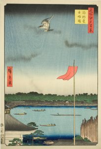 Komagata plan d East B Ridge (Komagata fokozat Azumabashi), a te sorozatból: "Ridge d re d f s view of Edo (Edo száz híres nézete)" alkotó: Utagawa Hiroshige