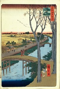 A Koume Embankment Edo száz híres képe, 1856-1858 alkotó: Utagawa Hiroshige