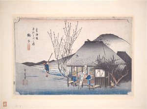 Mariko teaház, a „A Tōkaidō 53 állomása” című sorozatból alkotó: Utagawa Hiroshige