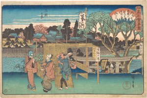 Mimeguri látképe (Toyoha-ya) alkotó: Utagawa Hiroshige