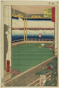 Hold-kilátó pont (Tsuki no misaki), a "Száz híres kilátás Edóra (Meisho Edo hyakkei)" sorozatból. alkotó: Utagawa Hiroshige