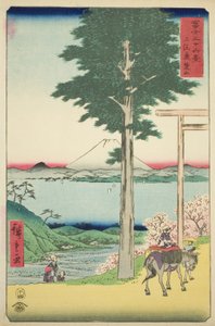 Kano-hegy Kazusa tartományban (Kazusa Rokusozan), a "Harminchat kilátás a Fuji-hegyre (Fuji sanjurokkei)" sorozatból alkotó: Utagawa Hiroshige