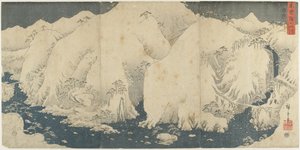 Hegy és folyó a Kiso-hágónál, 1857. augusztus
