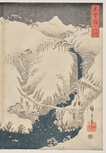 Hegy és folyó a Kiso úton alkotó: Utagawa Hiroshige