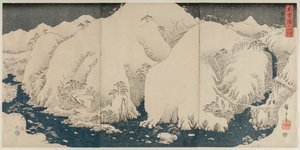 Hegy és folyó a Kiso-úton alkotó: Utagawa Hiroshige