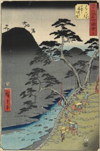11-es folyó a Hakone-hegyben éjjel, 1855. július