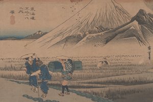 14. sz. „Hara: Fuji hegy reggel” A Tokaido 53 állomása, 1833 körül