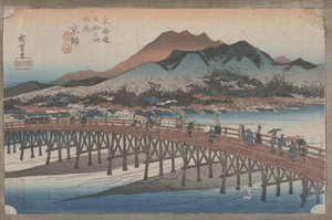 No. 55 "Kiotó: A Nagy Sanjo híd" A Tokaido 53 állomásáról, 1833 körül