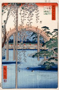 57. szám, Kameido Tenjin szentély alapjai (Edo száz híres nézetéből) alkotó: Utagawa Hiroshige