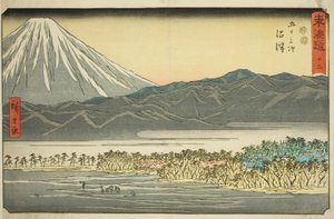 Numazu – Nem. 13, a "Tokaido ötvenhárom állomása (Tokaido gojusan tsugi)" sorozatból, más néven Reisho Tokaido alkotó: Utagawa Hiroshige