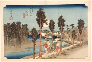 Numazu – Alkonyat, az „53 állomás a keleti parti úton” sorozatból, 1833 (fatömbnyomat)