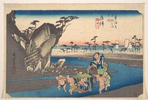 Okitsu, Okitsugawa alkotó: Utagawa Hiroshige