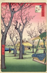 Szilvakert, Kamata, Edo száz híres nézetéből, 1857. február (fatömb színes nyomat) alkotó: Utagawa Hiroshige