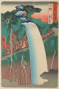 Simocuke tartomány: az Urami-vízesés a Nikko-hegyen, a Több mint hatvan tartomány híres helyeinek látképei című sorozatból alkotó: Utagawa Hiroshige