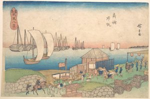 Folyóparti látkép Takanawánál alkotó: Utagawa Hiroshige