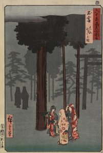 Az Izumo-szentély Hotohoto-fesztiváljának jelenete, Izumo tartomány, 1853. december