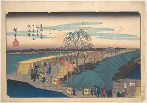 Sin-Josivara, Nihon töltése, Emonzaka hajnalban alkotó: Utagawa Hiroshige