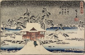Hó a Benzaiten szentélynél az Inokashira tóban, 1843-1847