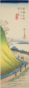 Tavaszi kilátás az Asuka-hegy lábáról (Asukayama shita haru no kei), a "Keleti főváros híres kilátásai (Toto meisho)" sorozatból alkotó: Utagawa Hiroshige