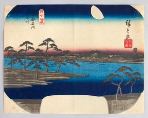 A Sumida folyó, a keleti főváros híres folyója, a „Három holdfényes látkép” sorozatból alkotó: Utagawa Hiroshige