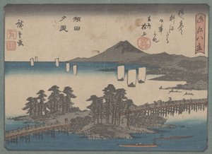 „Sunset Glow at Seta” a „Eight Views of Omi” sorozatból, 1835 körül